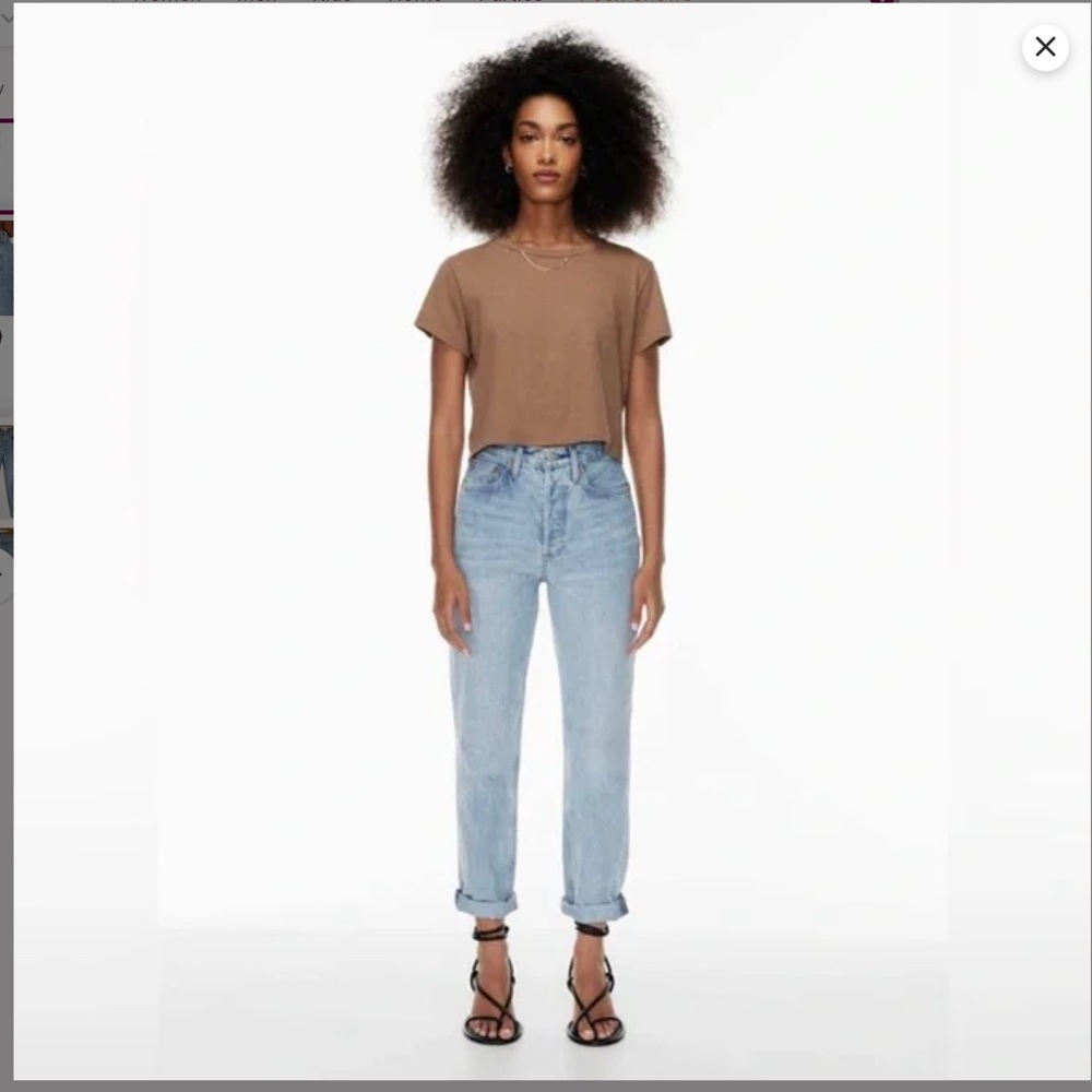 Denim Forum The BF High Rise Loose Jeans 28L Woman 26 Organic Cotton Light Wash